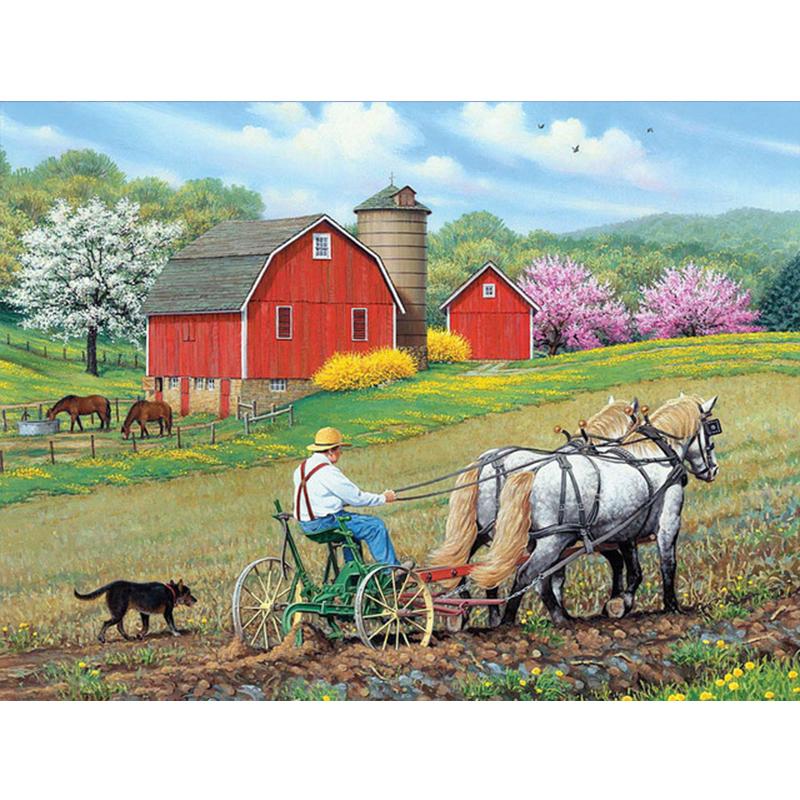 Kit di artigianato per la casa con ricamo a diamante completo 5D Pittura diamante fai da te Paesaggio Punto croce Decorazione della casa della fattoria