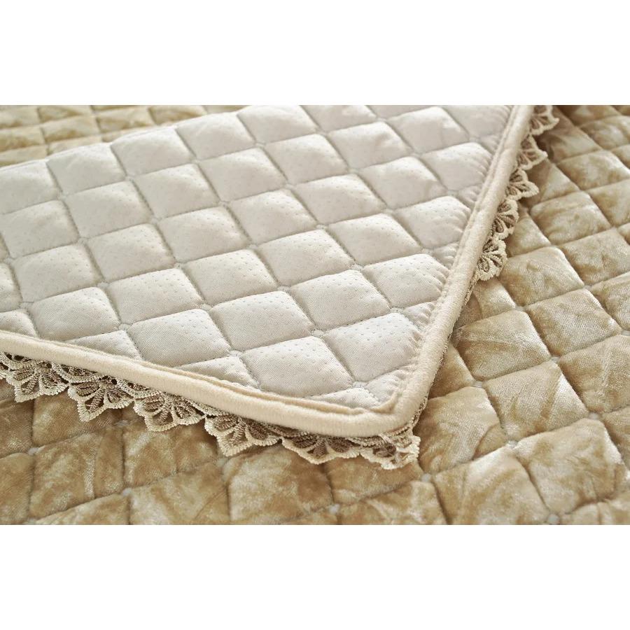 Luxury Golden Velvet Sofa Cover Elastic Dirt-proof Protector for 1-3 Seats Living Room Furniture