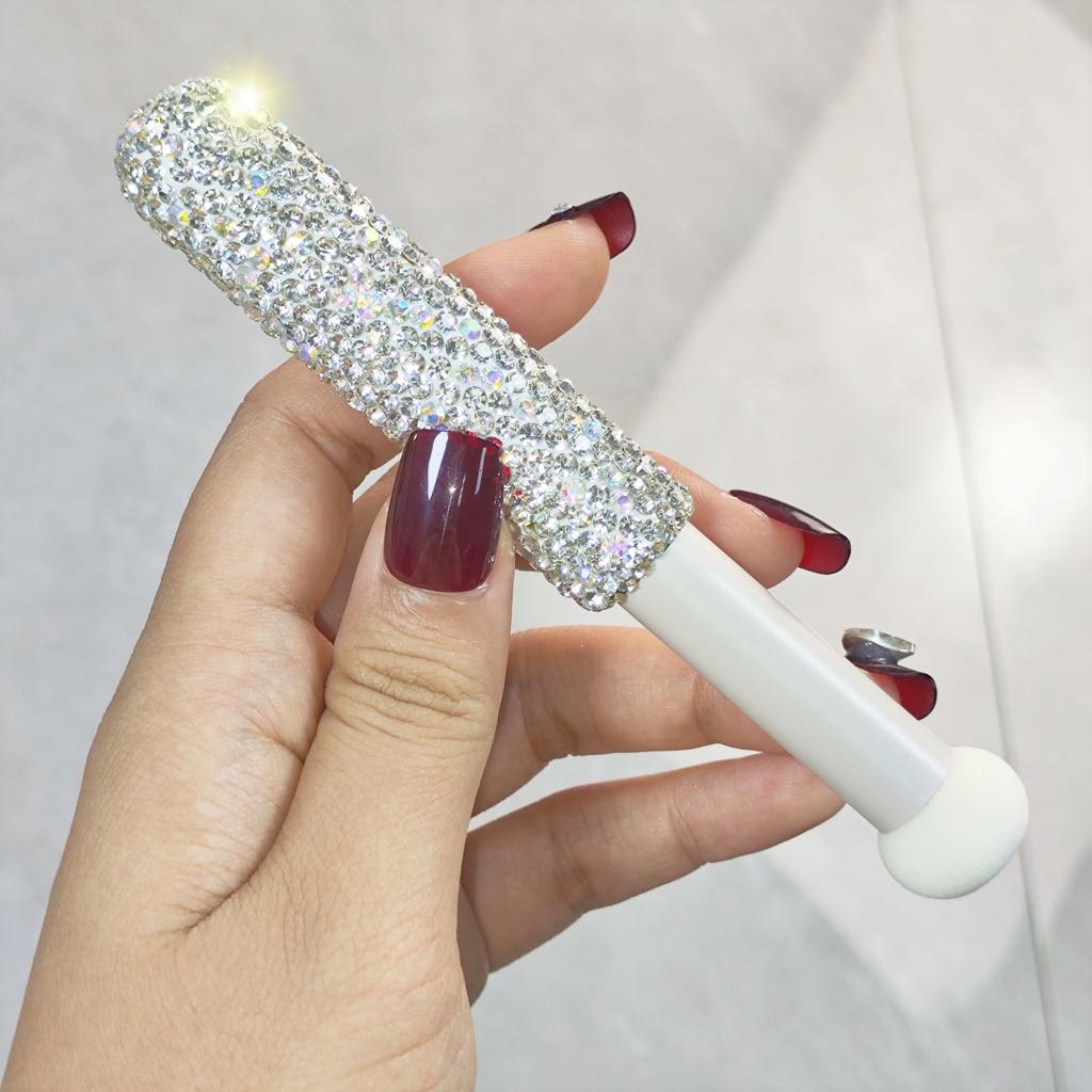 High Appearance Level Mushroom Round Head Concealer Brush Artificial Diamond-Set Sponge Small Head Eye Painless Brush Set