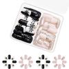 Press On Nail Black and White Snowflake Nails False Nail Stick On Nail for Christmas Parties and Seasonal Event