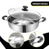 Chinese Shabu Pot Cookware Easy to Clean Portable Handle Divided Stockpot Double Flavor Hotpot