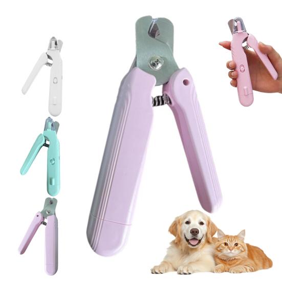 Pet Nail Trimmer with LED Light Rechargeable 2-in-1 Nail Clipper Grinder Safe Cat Nail Trimmer