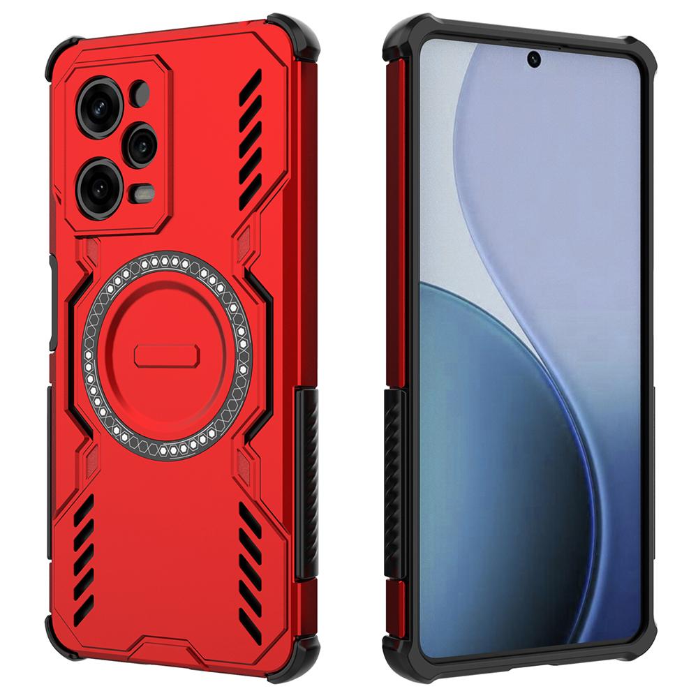For Xiaomi Redmi Note 12 Pro 5G Magnetic Case Butterfly Armor Hollow Heat Dissipation PC+TPU Phone Cover