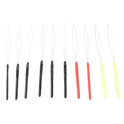 10Pcs Loop Needle Threader Plastic Handle Strong Metal Glossy Lightweight Hair Extension Loop Needle for Hair Extension