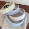 New Sweet Fresh Colorful Plaid Headbands Wide Sponge Hair Band Woman Retro Temperament Hair Hoop Female Fashion Hair Accessories