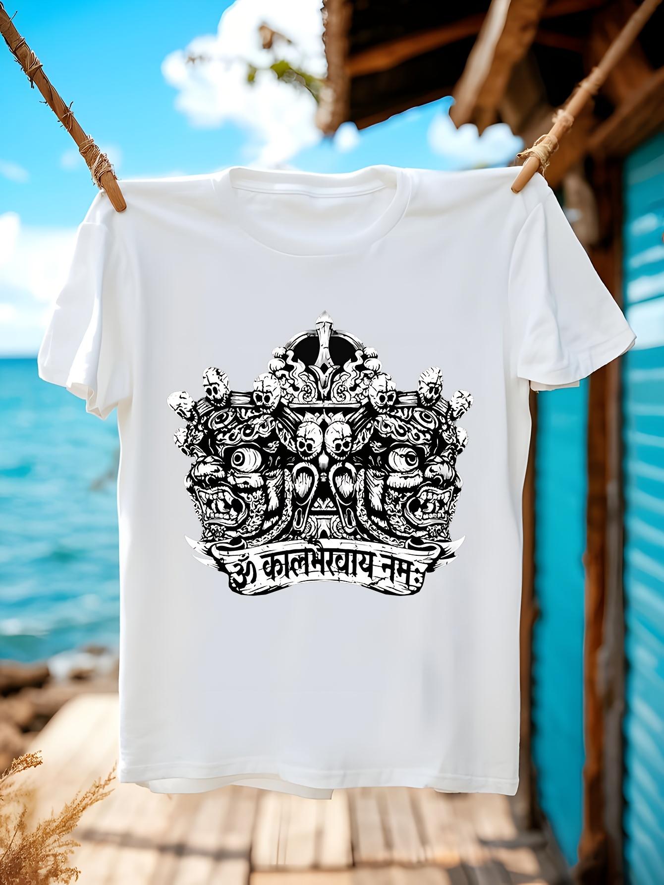 Kaal Bhairav Graphic Tshirt Graphic Tshirt - White Hindu ... L