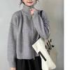 Foreign Trade New Double Zipper Reverse Set Design Sense Loose Simple Knitted Cardigan Solid Color Casual Sweater Jacket Women