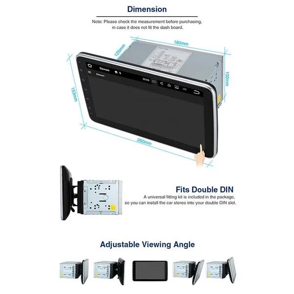 Universal Android 10.1 2Din Car Stereo Autoradio Car Doble Din BT FM Android Radio GPS Navi WiFi Touch Screen Multimedia 10.1" Touch Head Unit in-Dash