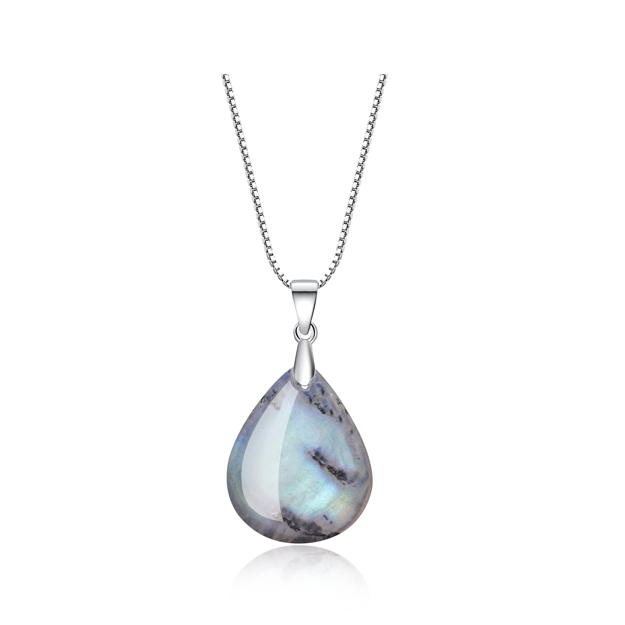

Labradorite Teardrop Power Stone Necklace for Women [Koai] сірий колір