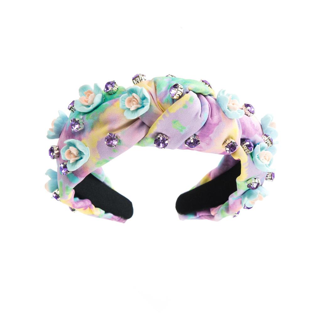 

Polyester Red Pink Heart Crystal Knotted Headband Multifunctional And Lightweight