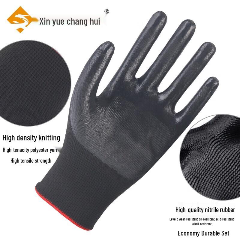 Xinyue Changhui Black Nitrile Coated Work Gloves