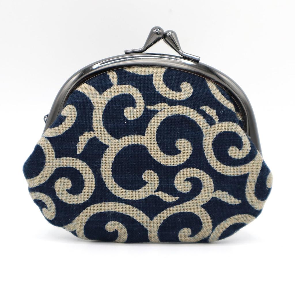 Maruzen Cotton Clasp Case with Arabesque x 12 Made in Japan with Traditional Japanese Patterns 3.3-inch Wallet/Coin Pattern, Approx. 10.5 cm,