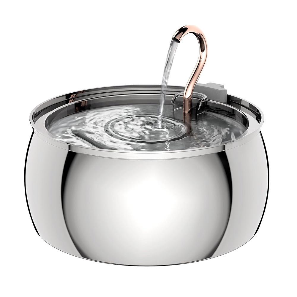4L Stainless Steel Cat Water Fountain with Window, Automatic Filtration & Purification