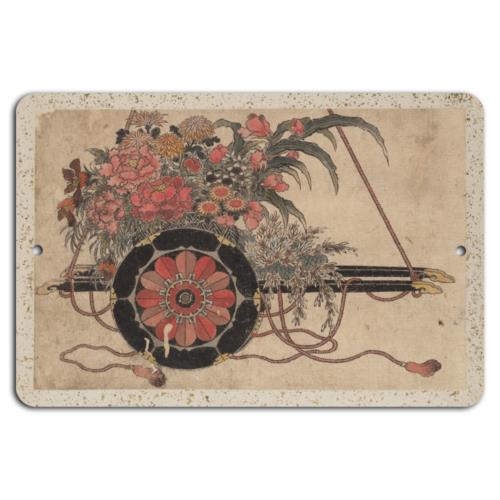 

Floral Cart Elegance Vintage Botanical SignAluminum 20x30cm（7.8x11.8inch）