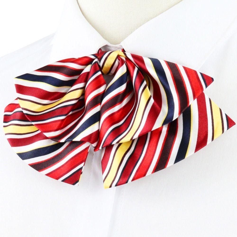 Adjustable Bowknot Neckties Stripe JK Uniform Bow Ties Airline Stewardess Necktie  Ladies/Girls