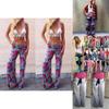 Women Bohemia Long Pants Floral Print Straight Casual Loose Trousers With Micro Fiber Material