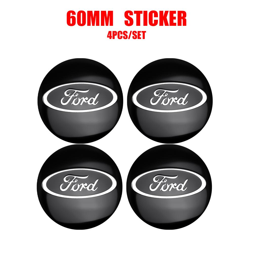 4pcs Car Auto Wheel Center Cover Badge Stickers Hub Cap Replacement For Ford Kuga Mustang S-MAX Transit Ranger Focus