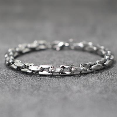 Brățară Nouă din Oțel Inoxidabil Culoare Argintie pentru Bărbați Hiphop Rock Brățară cu Zale Brățară Cadouri pentru Prieten Accesorii Bărbați