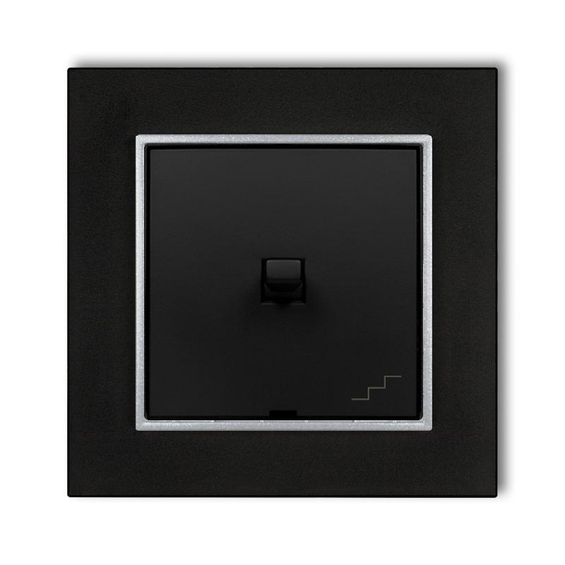 Stair switch, USA style, Karlik mini, matt black/silver