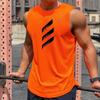 Nouveau débardeur simple rayé pour l'été, col rond, pour le fitness sportif quotidien, sans manches, respirant et confortable pour homme