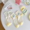 Women's Spring and Summer New Style Embroidered Cartoon Striped Letter Breathable Cotton Socks