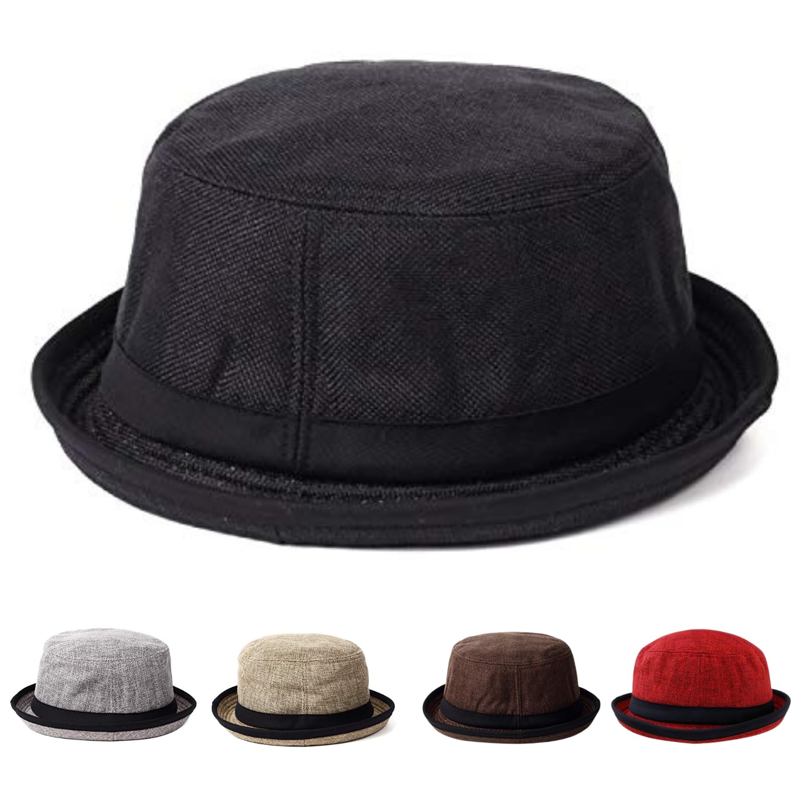 

Melco шляпа-пирожок большая XL защита от УФ-лучей большая мужская весенне-летняя шляпа в льняном стиле, размер, (62см), (JP, Алфавит, XL, Размер, Черный) чёрный