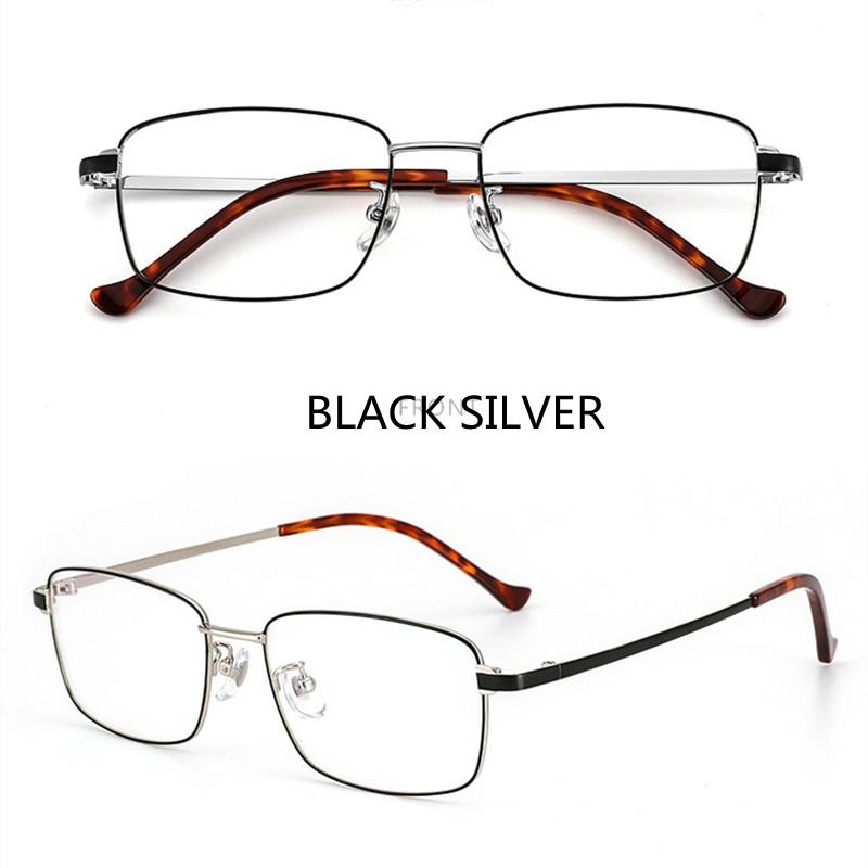 Men Titanium Alloy Glasses Frame Fashion Male Square Ultralight Eye Myopia Prescription Anti-Blue Light Photochromic Eyeglasses