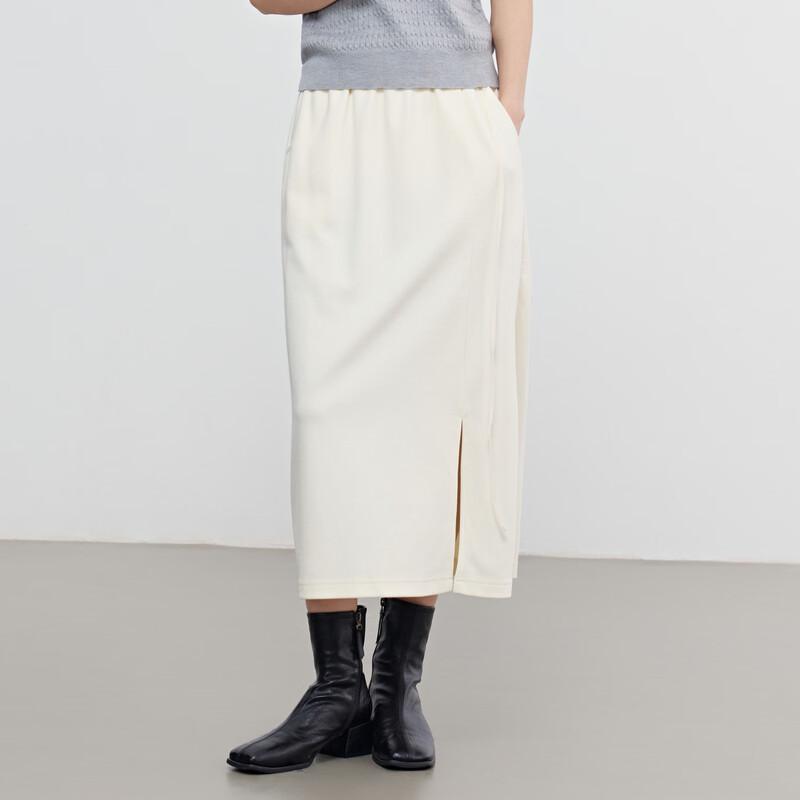 Elva' Island Women's A-Line Slit High-Waisted Skirt