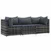 VidaXL Garden Lounge Set 3 Pcs with Cushions Grey Wicker, Outdoor Lounge Set, Furniture Set 319766