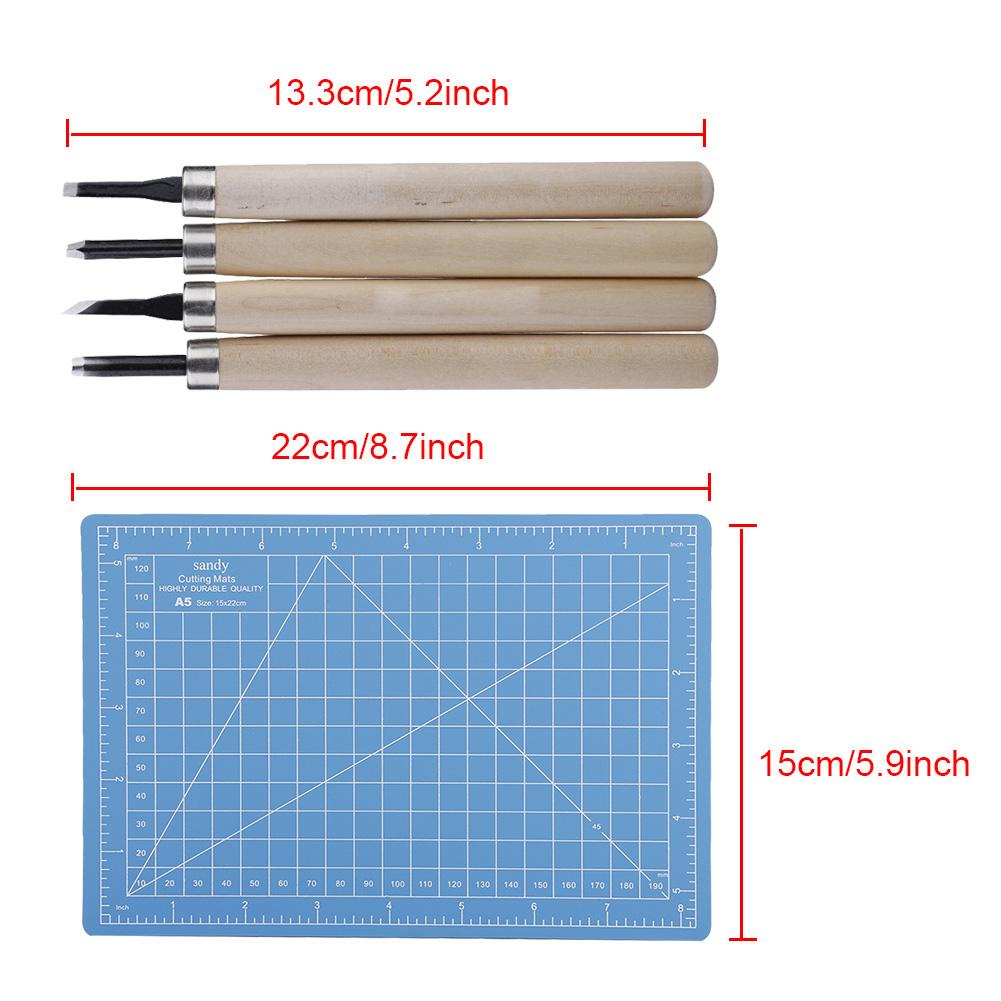 Rubber Stamp Carving Handcraft Set Hand Sculpture Stamp DIY Tool Kit