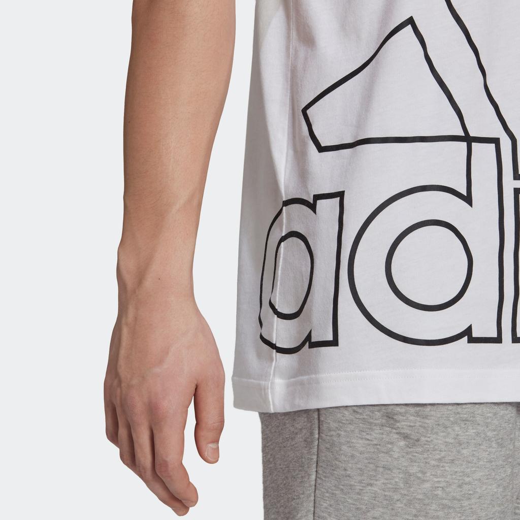 Adidas Big Logo Print Casual Sports Short Sleeve T-Shirt Unisex Tops White H60664