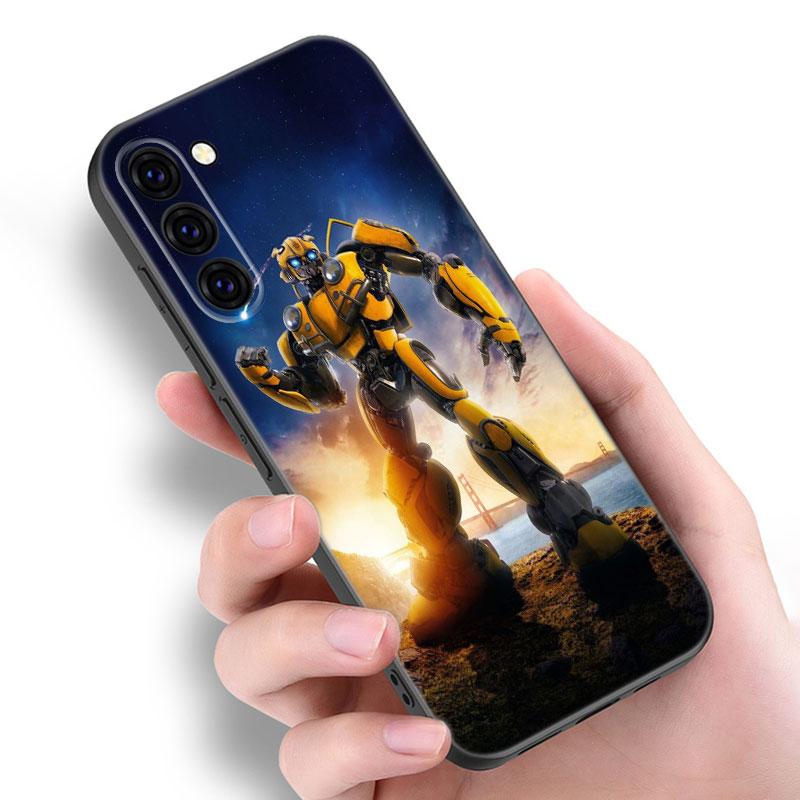 Transformers Bumblebee Černý Silikonový Kryt na Telefon Pro Samsung Galaxy S23 S21 S20 FE S24 S22 Ultra S10E S10 S9 S8 Plus