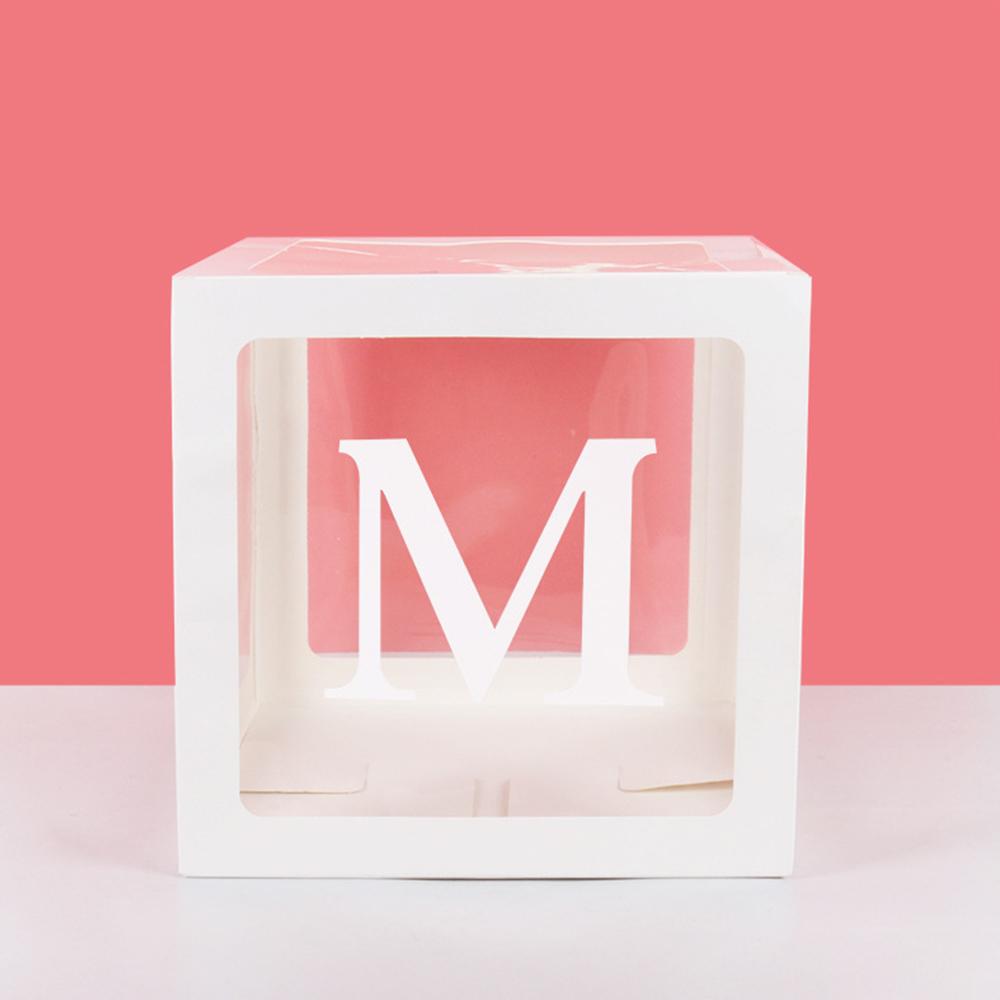 Runtow 1pc 25cm Transparent Letter Box ,Birthday Wedding Custom Name Balloon Box ,1st Birthday Party Decorations, Baby Shower