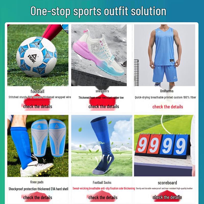 Peak Adult Anti-Slip Football Shin Guard Socks