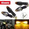 4Pcs 12V Motorcycle LED Turn Signals Flasher Light Short Style Universal Amber Indicator Blinkers Lamp