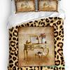 Leopard Print Black White Striped Duvet Cover With Pillow Case Custom 3pcs Bedding Set Quilt Cover Double Bed Home Textile