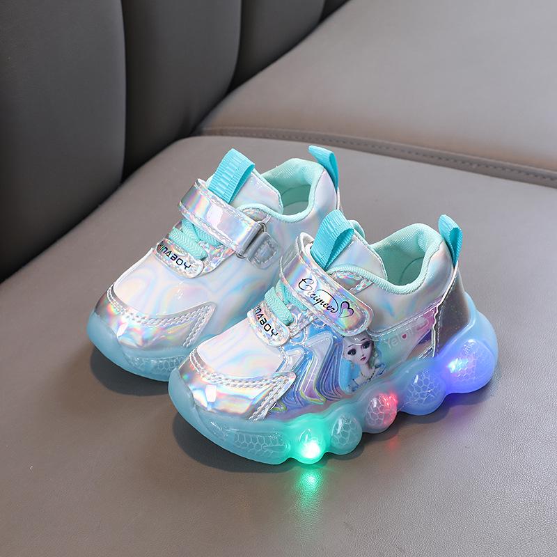 2024 New Arrival Light-Up Cartoon Shoes for Girls – Leather Sports Shoes for Toddlers & Kids