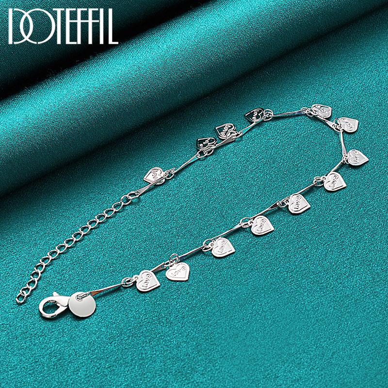 Herz-Anhänger-Armband, Silber, Modeschmuck