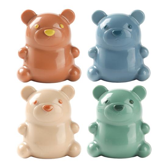 Pennello per Unghie Manico a Forma di Orsetto Cartone Animato Impugnatura Pennello Pulizia Unghie Bambini Adulti Setole Morbide Pennello Massaggio