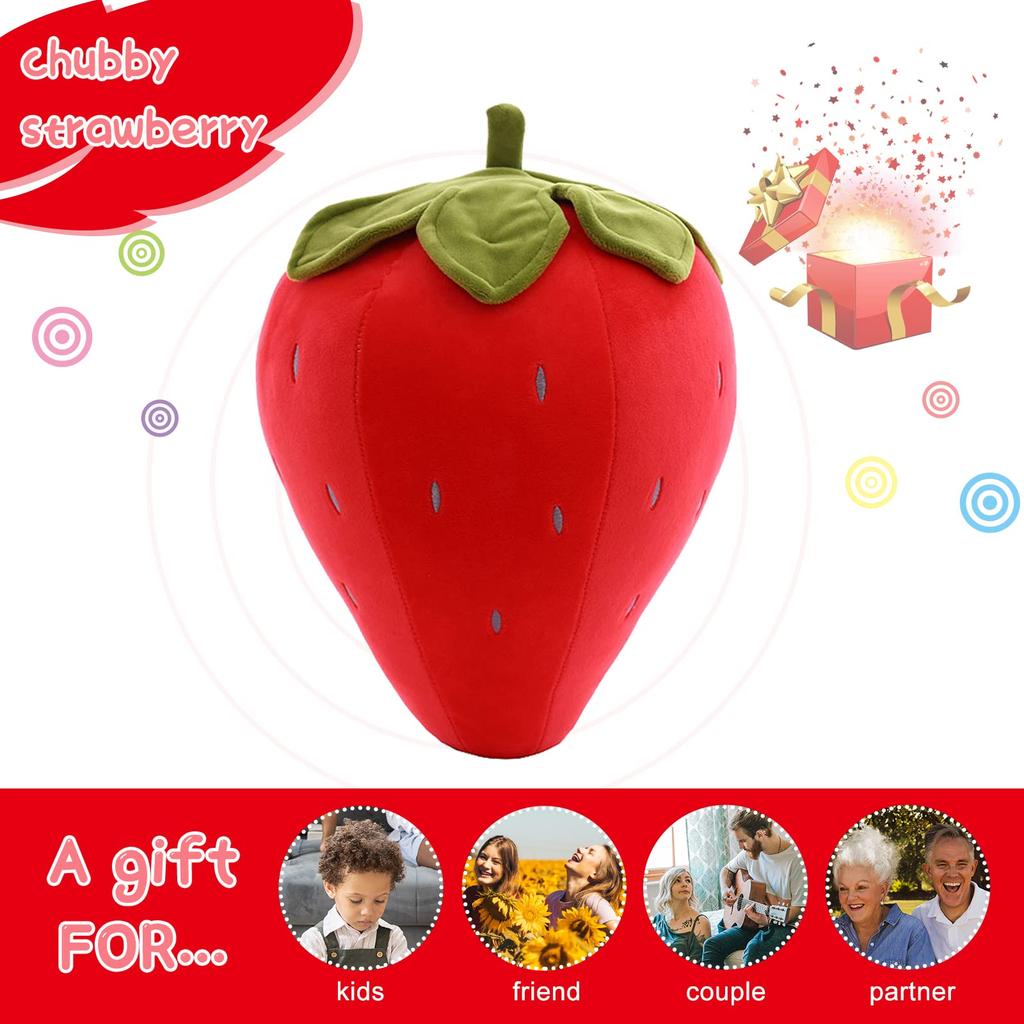 4Style 25cm Cute Fruit Kids Pillow Stuffed Strawberry Plush Pillows Super Soft Girls Pillows Cushion Seat for Kids Toys