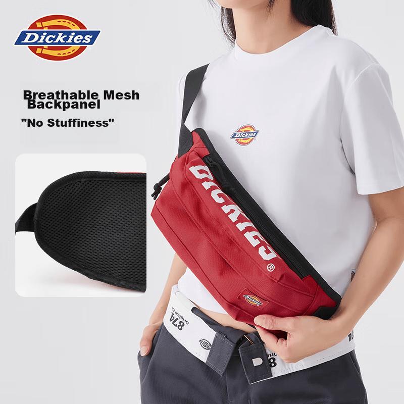 Dickies Sac bandoulière, Léger, Multi-compartiments, Sport, Sac banane, Trajet quotidien, Vélo, Randonnée, Sac de voyage, Noir