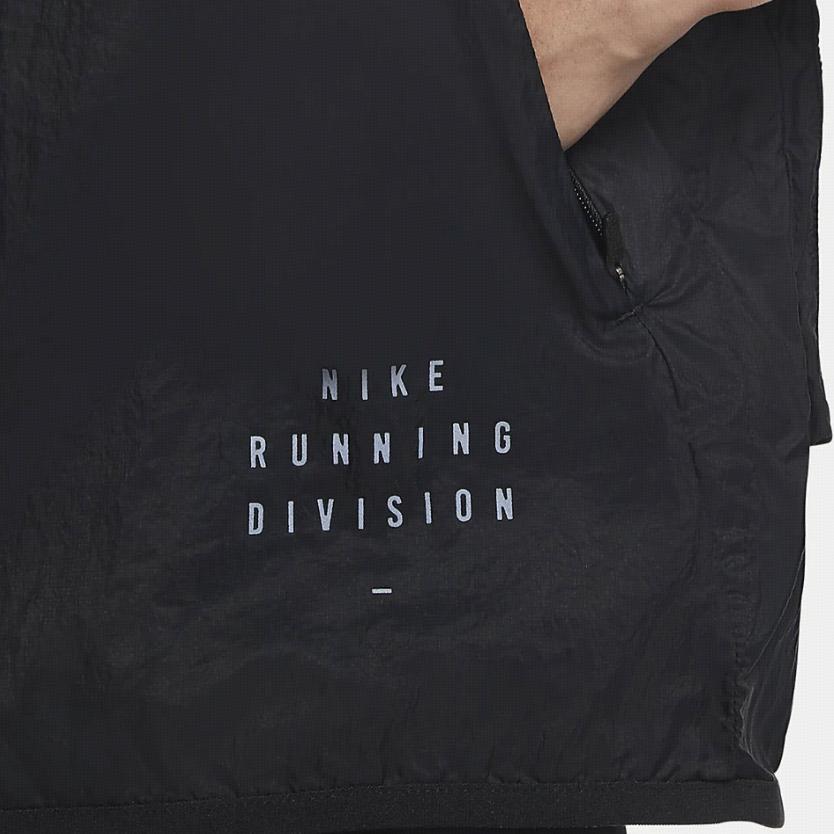 Nike Run Division Pinnacle Lekka Tkana Patchworkowa Kamizelka do Biegania Męska Kamizelka Czarna DA1320-010