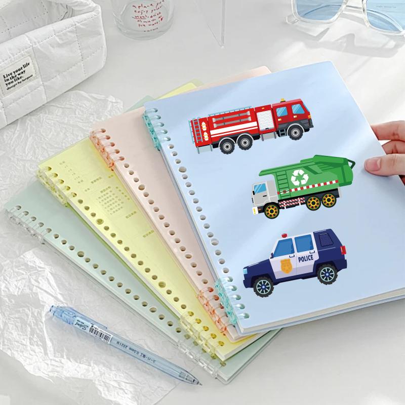 8 Sheets Motorcycle Excavator Various Vehicle Combinations Diy Decal Fire Truck Ambulance Puzzle Stickers Gifts Decoration