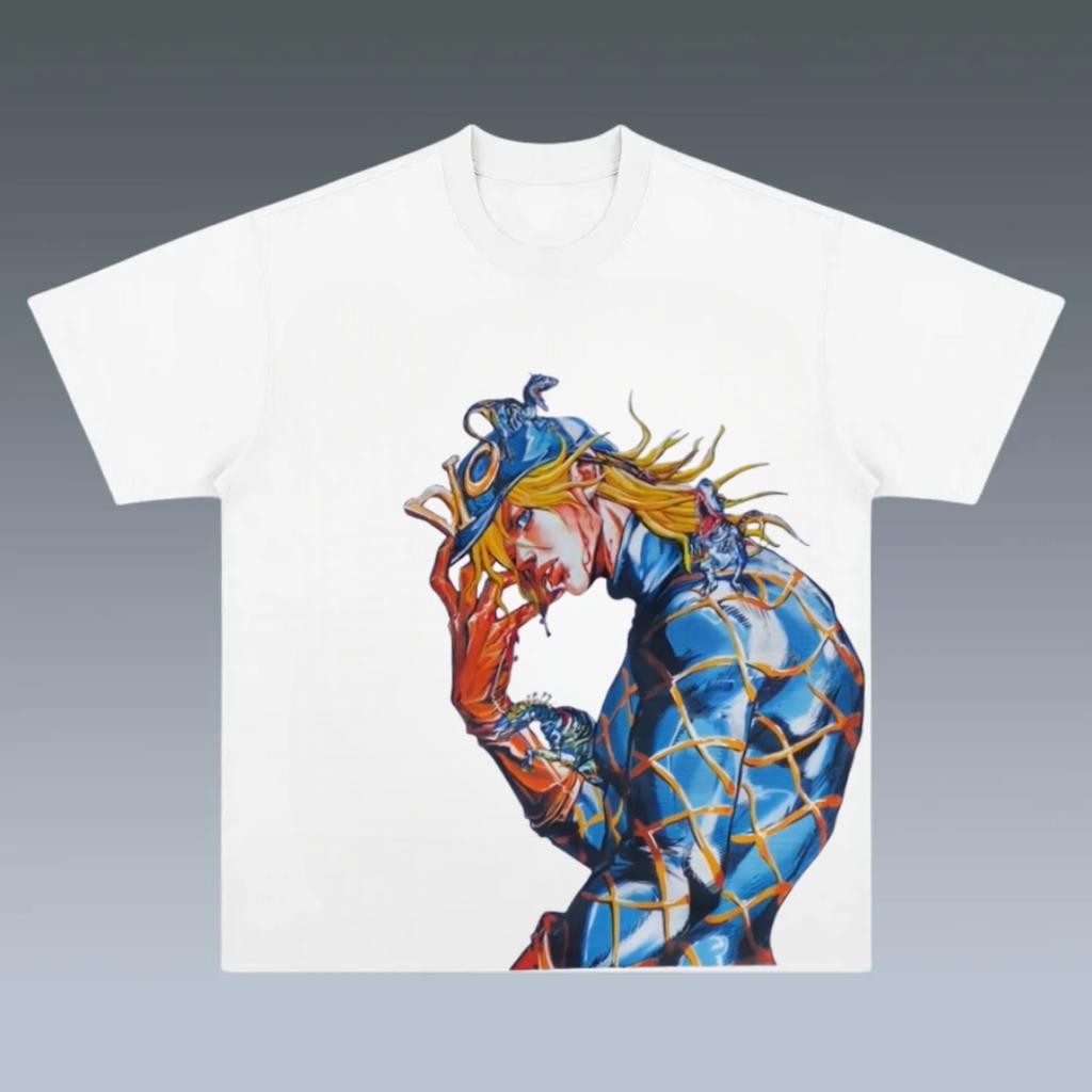 2025 Summer JoJo Bizarre Adventure Cotton Men Women Crewneck Anime T-Shirt for Fan High Quality Unseix Oversize T-shirt