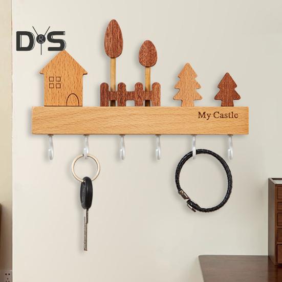 Nástěnný úložný stojan Háček na klíče Hladký okraj Bez otřepů Jednoduchá instalace Vstup Dekorace úložného stojanu na klíče