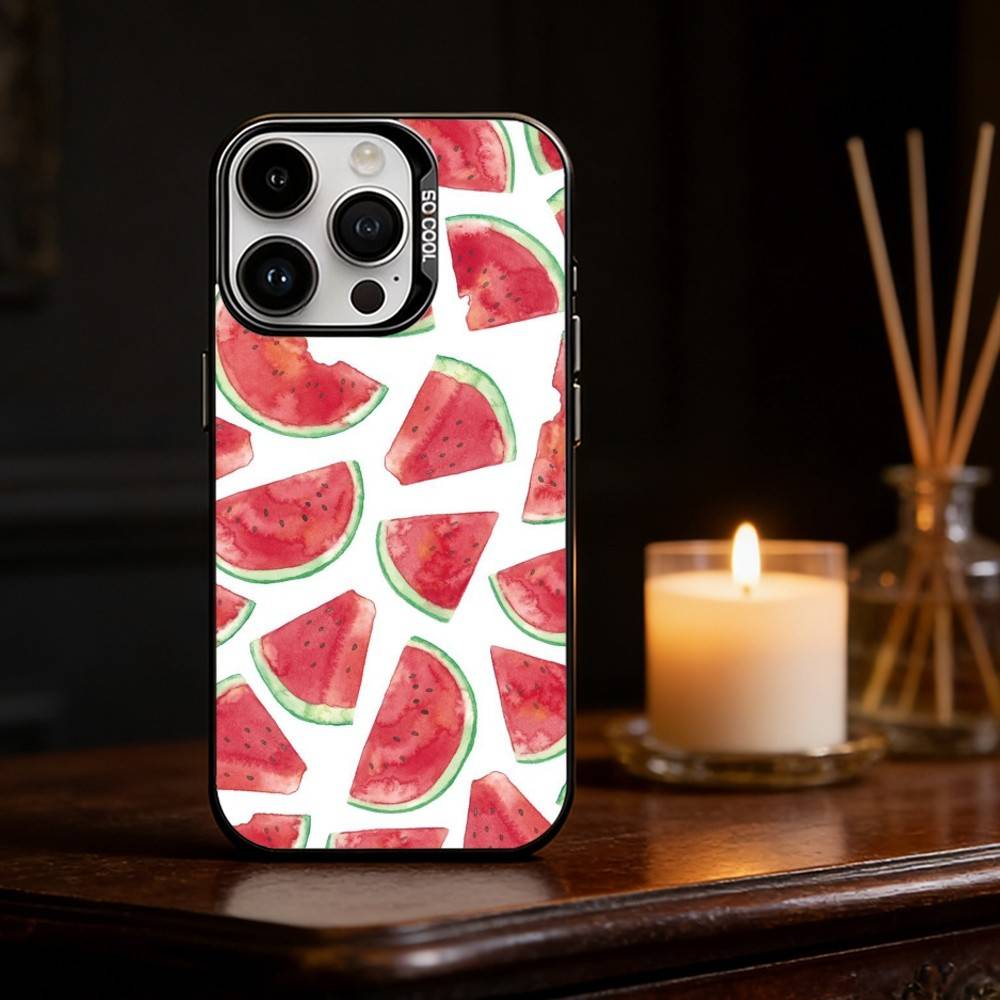 

Watermelon Art Phone Case For iPhone 17,16,15,14,13,12,11,Pro Max,Plus Candy Silver Cover iPhone13