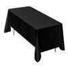 Black Tablecloths for Rectangle Tables, 6 Pack, 70 x 120 Inches, Reusable and Machine Washable Table Clothes, Wrinkle-Resistant Polyester Fabric Table