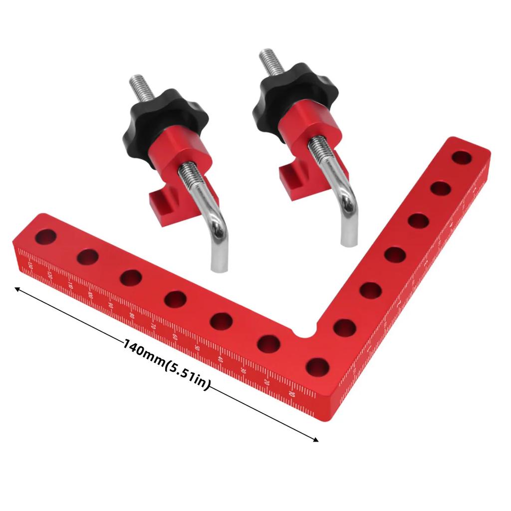120mm / 140mm Aluminum Alloy 90 Degree Right Angle Fixing Clip Auxiliary Fixture Positioning Panel with Clamps Woodworking Tools