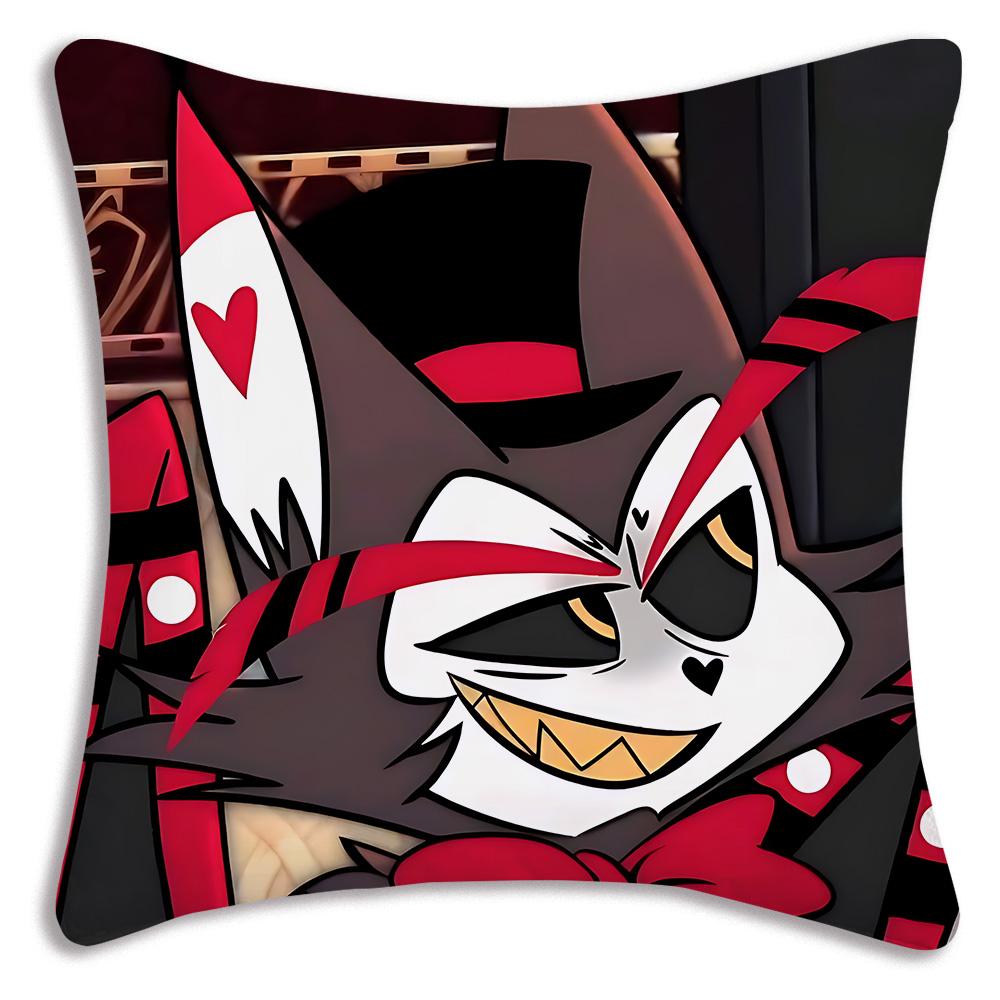 Anime H-Hazbins H-Hotel Pillow Covers Cartoon Sofa Decorative Home Double-sided Printing Short Plush Cute Cushion Cover