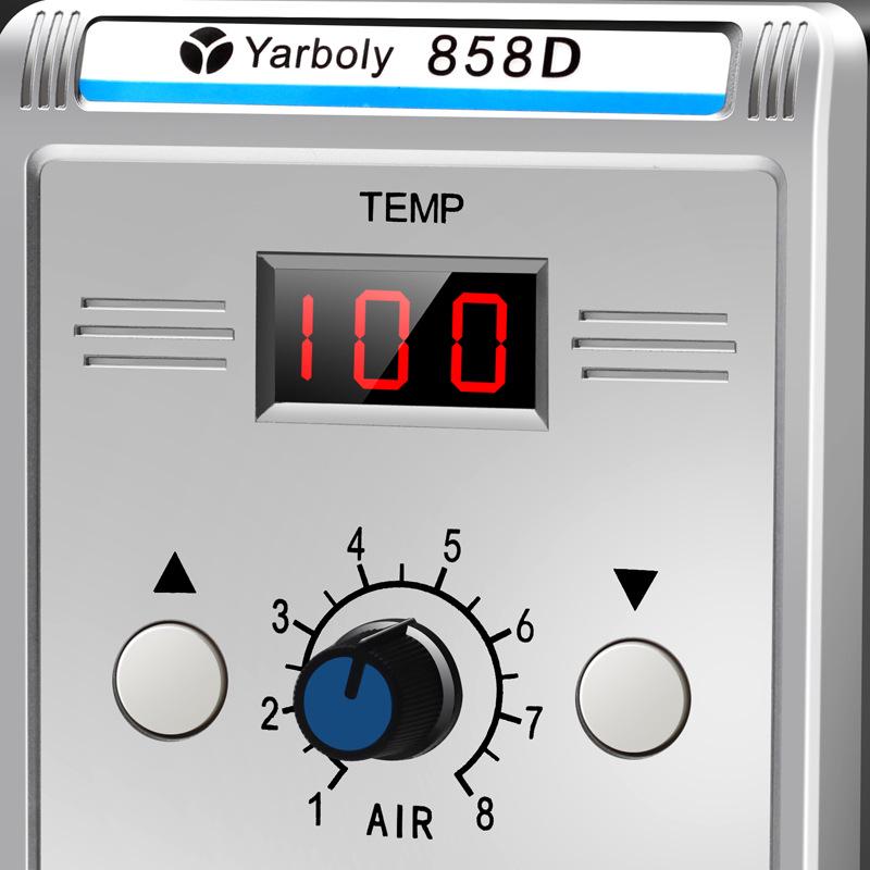 Stație de Desoldare cu Aer Cald Digitală 858D, cu Control al Temperaturii, 110V/220V, Ideală pentru SMD și Repararea Telefoanelor Mobile.